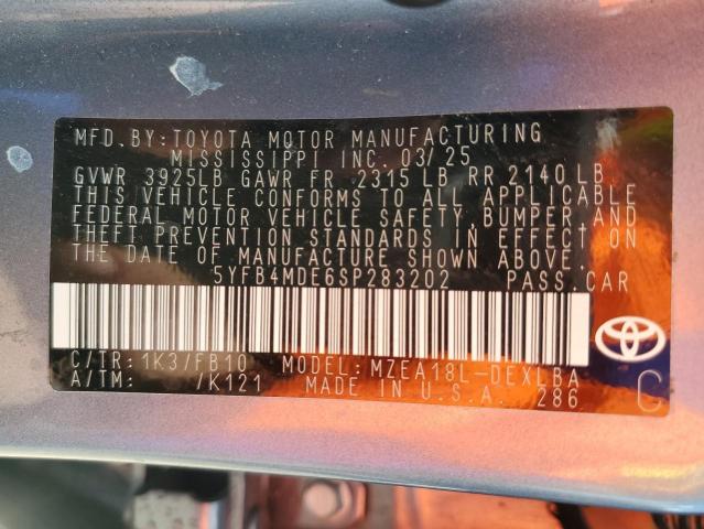 5YFB4MDE6SP283202 - 2025 TOYOTA COROLLA LE 蓝色 照片 12