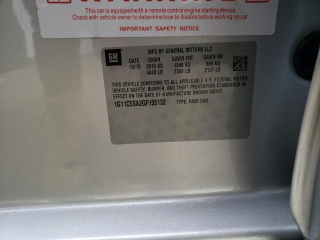 1G11C5SA2GF155132 - 2016 CHEVROLET MALIBU LIM LT Күміс фото 12