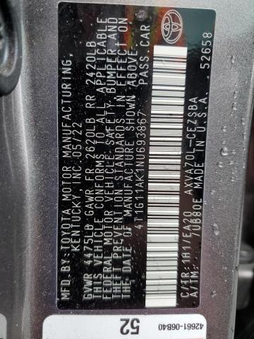 4T1G11AK1NU693867 - 2022 TOYOTA CAMRY SE 棕色 照片 13