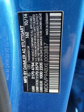 WDDVP9ABXEJ003887 - 2014 MERCEDES-BENZ B ELECTRIC BLUE photo 12