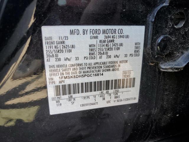 1FMSK8DH5PGC16814 - 2023 FORD EXPLORER XLT BLACK photo 13