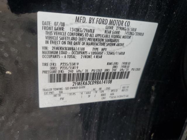 2FMEK63C09BA14108 - 2009 FORD FLEX LIMITED BLACK photo 13