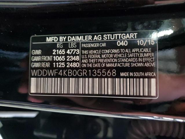 WDDWF4KB0GR135568 - 2016 MERCEDES-BENZ C 300 4MATIC BLACK photo 12