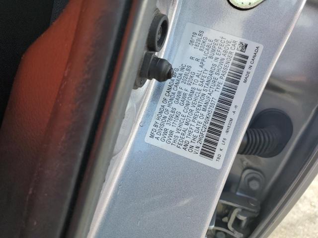2HGFC2F60KH575577 - 2019 HONDA CIVIC LX GRAY photo 12