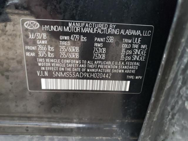 5NMS53AD9KH020442 - 2019 HYUNDAI SANTA FE LIMITED BLACK photo 14