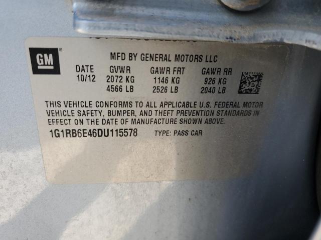 1G1RB6E46DU115578 - 2013 CHEVROLET VOLT SILVER photo 12