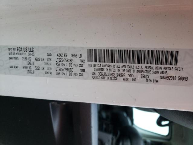 3C6URVJD0GE104907 - 2016 RAM PROMASTER 3500 HIGH თეთრი ფოტო 13