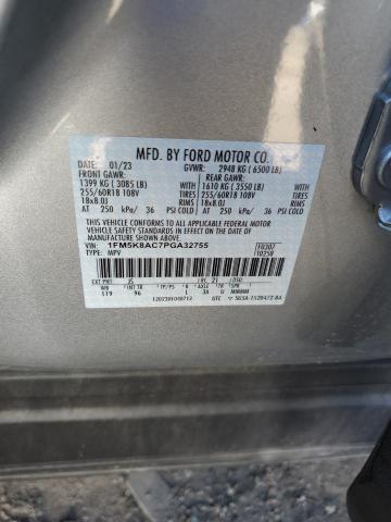 1FM5K8AC7PGA32755 - 2023 FORD EXPLORER POLICE INTERCEPTOR GRAY photo 13