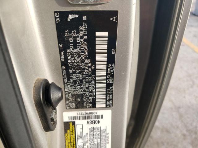 5TDZA23C06S407649 - 2006 TOYOTA SIENNA CE SILVER photo 12