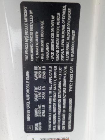 W04WJ3N51JG085690 - 2018 BUICK CASCADA SPORT TOURING თეთრი ფოტო 12