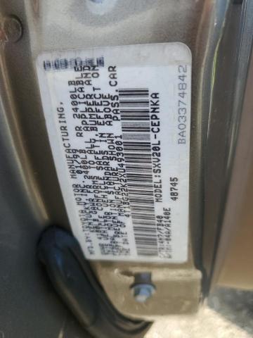 4T1BG22K2XU493001 - 1999 TOYOTA CAMRY CE თაფლისფერი ფოტო 12