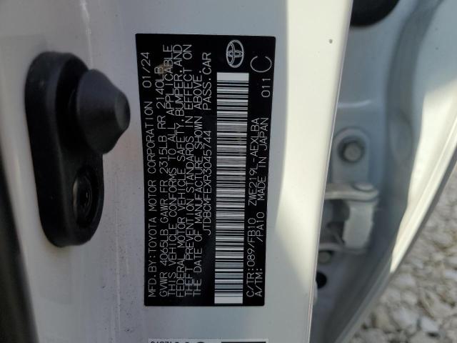 JTDBCMFEXR3045744 - 2024 TOYOTA COROLLA LE Biały zdjęcie 12