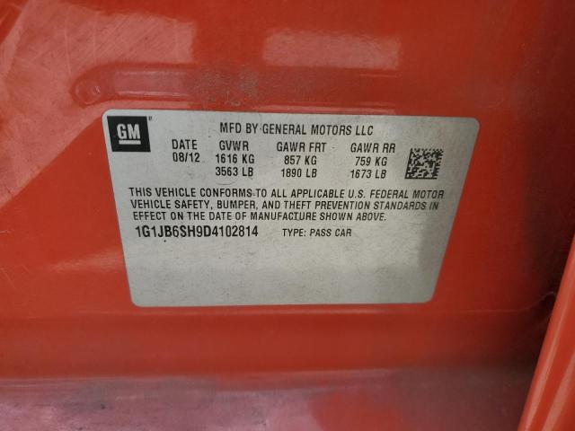 1G1JB6SH9D4102814 - 2013 CHEVROLET SONIC LS ORANGE photo 12