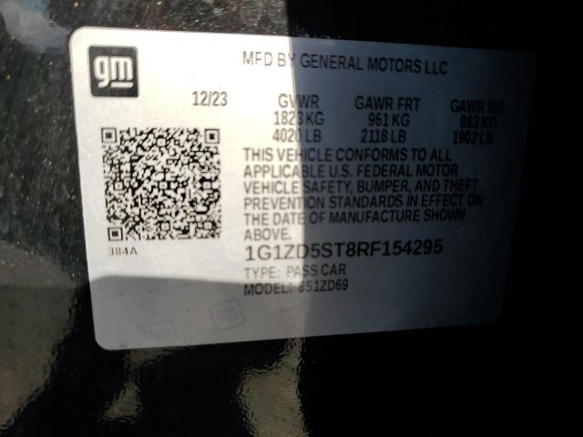 1G1ZD5ST8RF154295 - 2024 CHEVROLET MALIBU LT BLACK photo 12