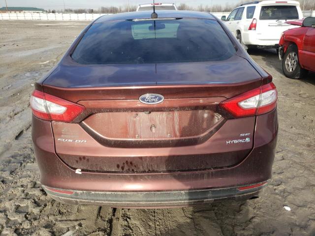 3FA6P0LU7FR256722 - 2015 FORD FUSION SE HYBRID MAROON photo 6