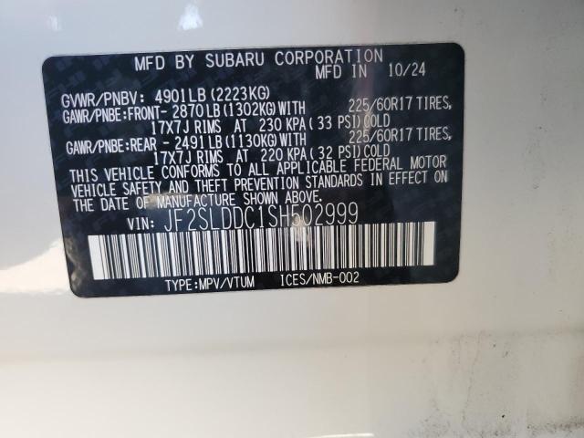 JF2SLDDC1SH502999 - 2025 SUBARU FORESTER PREMIUM أبيض صورة 12