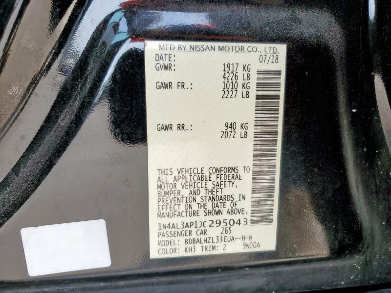 1N4AL3AP1JC295043 - 2018 NISSAN ALTIMA 2.5 黑色 照片 12