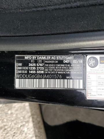 WDDUG6GB6JA401576 - 2018 MERCEDES-BENZ S 450 BLACK photo 12