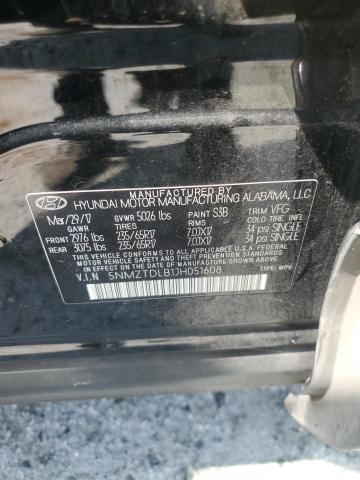 5NMZTDLB1JH051608 - 2018 HYUNDAI SANTA FE S BLACK photo 12