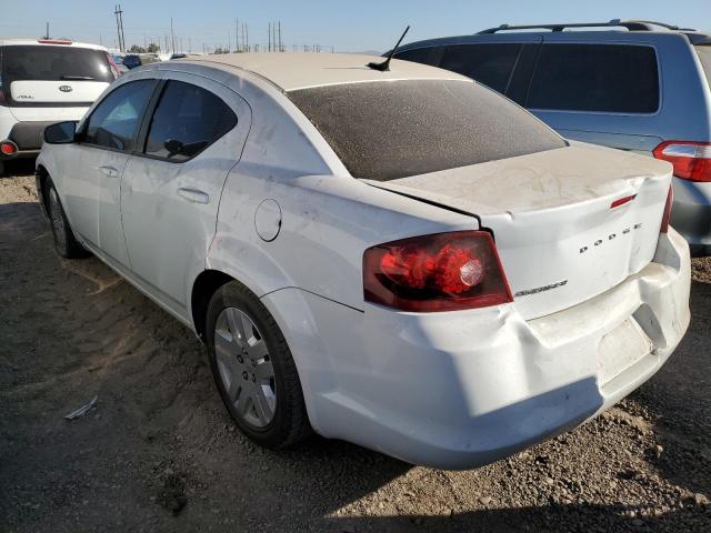 1C3CDZAB0DN653706 - 2013 DODGE AVENGER SE WHITE photo 2