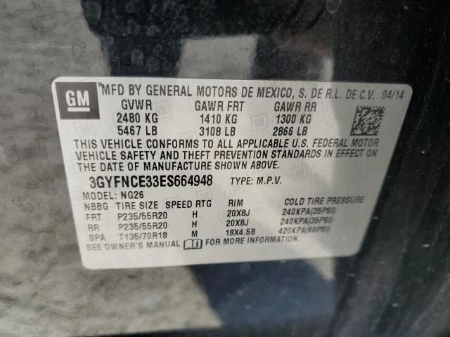 3GYFNCE33ES664948 - 2014 CADILLAC SRX PERFORMANCE COLLECTION أسود صورة 14