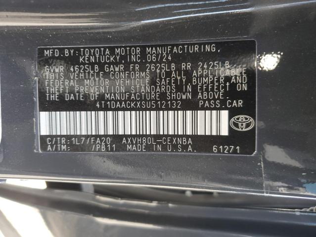 4T1DAACKXSU512132 - 2025 TOYOTA CAMRY XSE 石墨色 照片 13