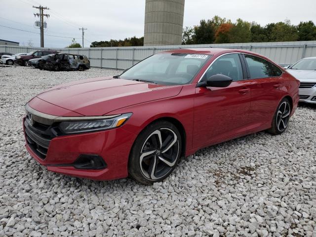 1HGCV1F42NA038525 - 2022 HONDA ACCORD SPORT SE RED photo 1