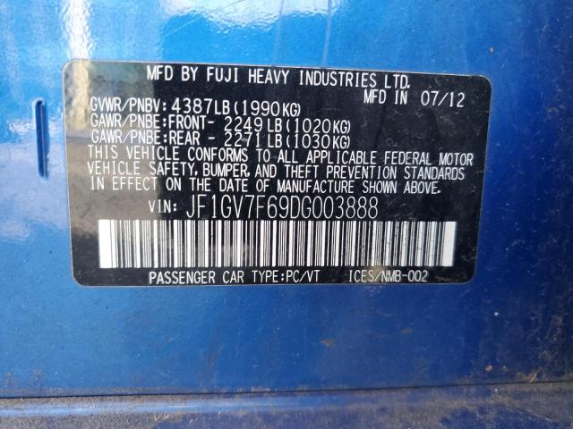 JF1GV7F69DG003888 - 2013 SUBARU IMPREZA WRX Mavi foto 12