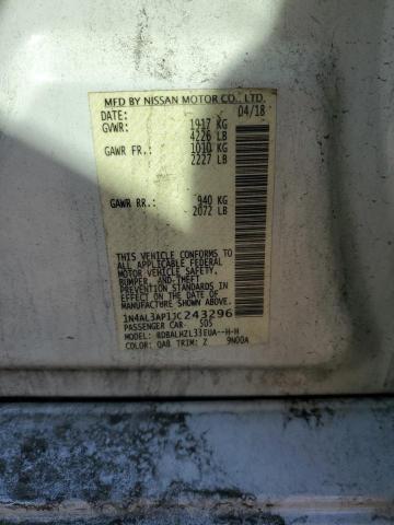 1N4AL3AP1JC243296 - 2018 NISSAN ALTIMA 2.5 白色 照片 12