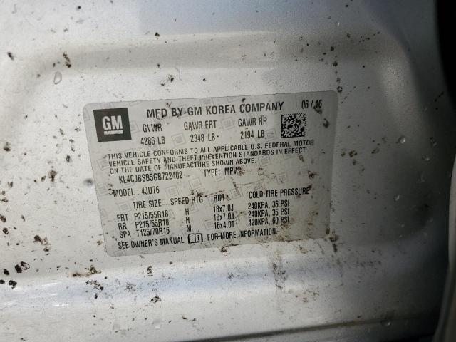 KL4CJBSB5GB722402 - 2016 BUICK ENCORE CONVENIENCE 银色 照片 12