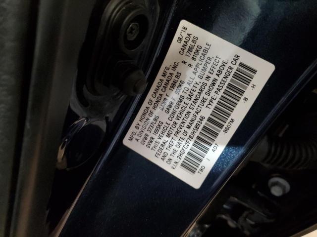 2HGFC2F78JH589346 - 2018 HONDA CIVIC EX CHARCOAL photo 12