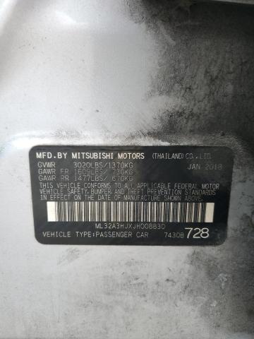 ML32A3HJXJH008830 - 2018 MITSUBISHI MIRAGE ES Srebrny zdjęcie 12