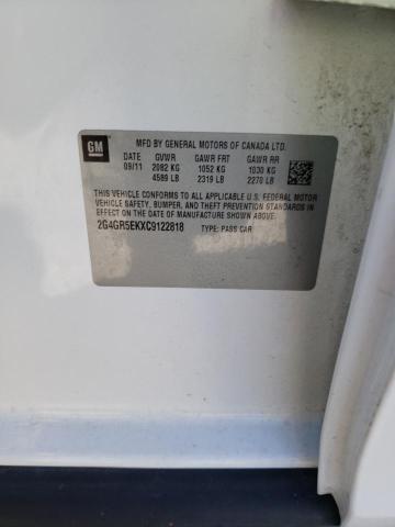 2G4GR5EKXC9122818 - 2012 BUICK REGAL 白色 照片 12