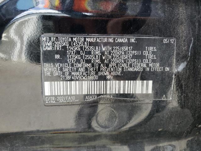 2T3BF4DV9CW218930 - 2012 TOYOTA RAV4 Қара фото 14