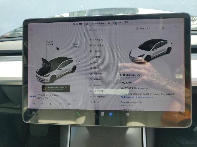 5YJ3E1EA5LF599005 - 2020 TESLA MODEL 3 Ağ foto 9