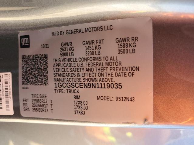 1GCGSCEN9N1119035 - 2022 CHEVROLET COLORADO LT GRAY photo 13