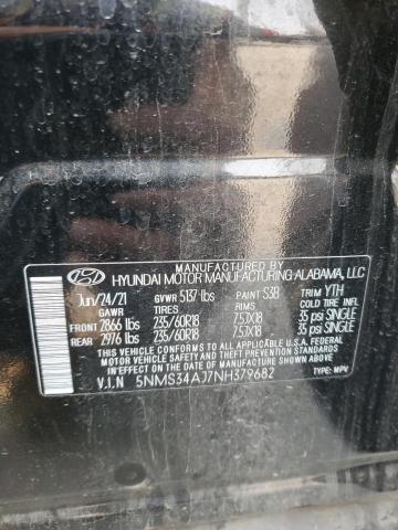 5NMS34AJ7NH379682 - 2022 HYUNDAI SANTA FE SEL BLACK photo 13