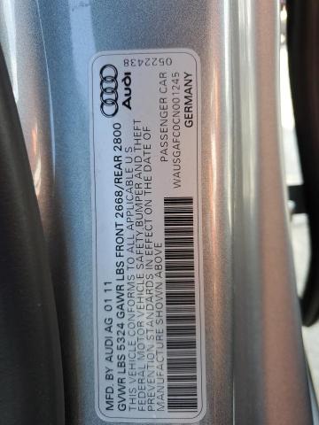 WAUSGAFC0CN001245 - 2012 AUDI A7 PRESTIGE ვერცხლისფერი ფოტო 13