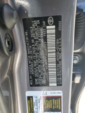 4T1BF1FK5GU265923 - 2016 TOYOTA CAMRY LE ნაცრისფერი ფოტო 12