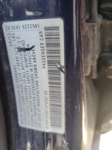 WVWPD63B12P438135 - 2002 VOLKSWAGEN PASSAT GLS BLUE photo 12