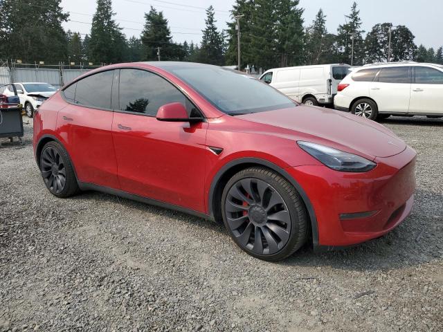 5YJYGDEF3MF215933 - 2021 TESLA MODEL Y RED photo 4