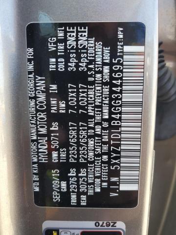 5XYZTDLB4GG344695 - 2016 HYUNDAI SANTA FE S GRAY photo 12