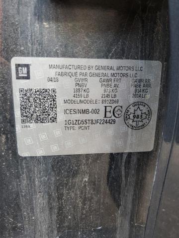 1G1ZD5ST8JF224429 - 2018 CHEVROLET MALIBU LT ნაცრისფერი ფოტო 12