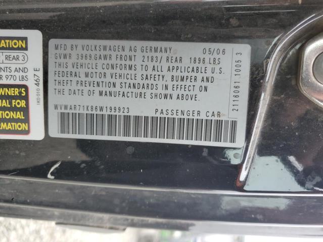 WVWAR71K86W199923 - 2006 VOLKSWAGEN RABBIT Qara foto 10