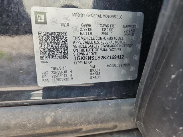 1GKKNSLS2KZ169412 - 2019 GMC ACADIA SLE BLACK photo 13