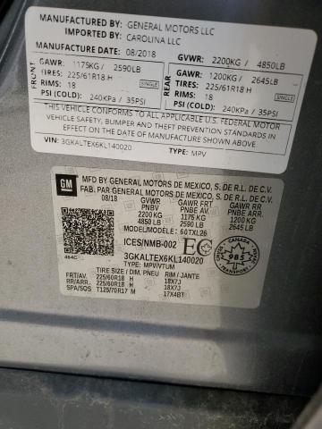 3GKALTEX6KL140020 - 2019 GMC TERRAIN SLE Argent photo 13