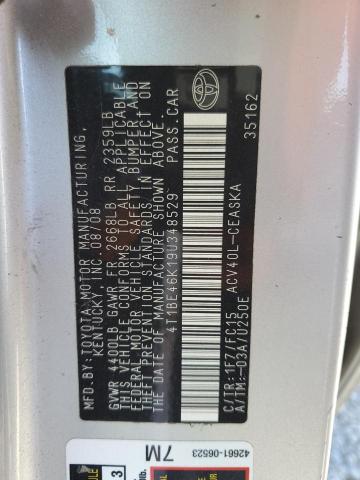 4T1BE46K19U348529 - 2009 TOYOTA CAMRY BASE Күміс фото 12
