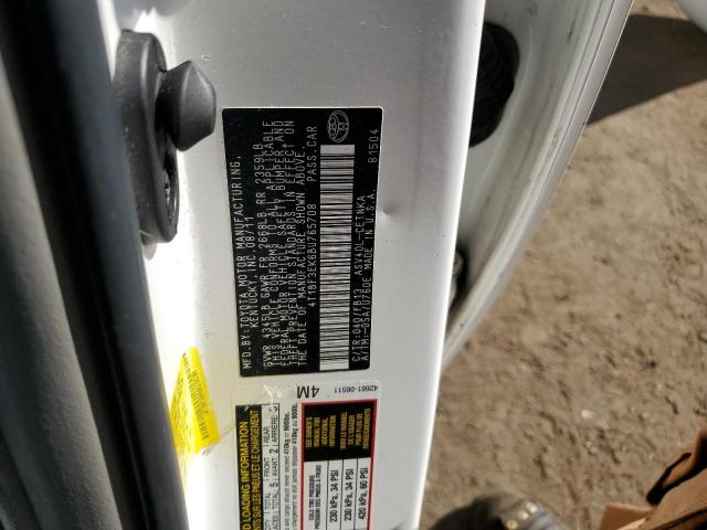 4T1BF3EK6BU765708 - 2011 TOYOTA CAMRY BASE WHITE photo 13