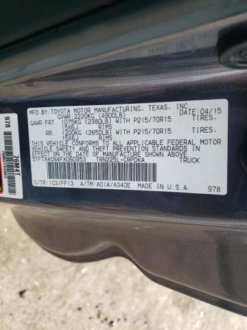 5TFTX4CN4FX060953 - 2015 TOYOTA TACOMA ACCESS CAB ნაცრისფერი ფოტო 12