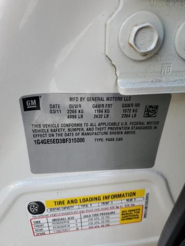 1G4GE5ED3BF315086 - 2011 BUICK LACROSSE CXS GREEN photo 13